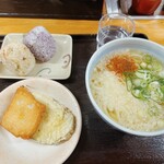 手打の味 小泉 - 料理写真:かしわおにぎり、しそおにぎり、天ぷら、うどん