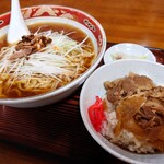 Nankin Hanten - ネギラーメン＋ミニ牛丼