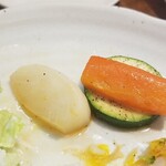 キッチン ブルー グローブ - ズッキーニには人参