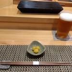 鮨 乃すけ  - 生ビール、揚げ銀杏