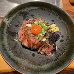 牛とろ焼きしゃぶ専門店 十二松六左衛門 - 熟成発酵ビーフステーキ重野菜盛り