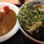 箱根そば - 舞茸•春菊天うどん ¥430 ＋ ミニカレー ¥240