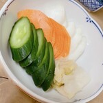 鰻 川淀 - 漬物の盛り合わせ