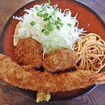 Ogawa Tei - 「ジャンボエビひれミックス定食Ｃ」のメイン