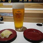 Niigata Kaihoumaru - 生ビールとガリ