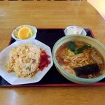 たまおか食堂 - ランチ　チャーハンセット　750円。