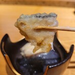 恵比寿 鮨 藤 - サワラ天麩羅 サワラには塩味しっかり、餡は優しい。バランスがよい❗
