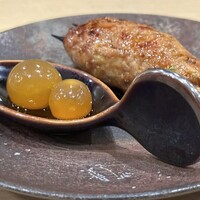 花見川 大富 - つくね、金柑醤油漬