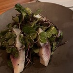 オレール - 炙りサバと日野菜のサラダ　¥1000