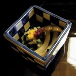 建仁寺 祇園 丸山 - シメジと菊菜のお浸し