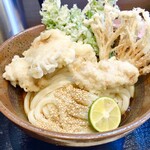 まる博 - かしわ天ぶっかけ（並・冷）（￥850）