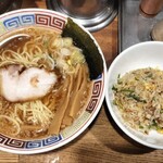 Asa Bura-Men - Ａセット（とんこつ正油ラーメン、半炒飯）