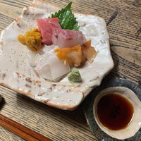 ごはんや 要兵衛 - 刺身(本鮪、雲丹、赤貝、ヒラメ、カンパチ)