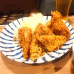 Tonkatsu Odayasu - ヤナギガレイフライ定食、カキフライ1個