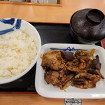 松屋 - ・豚と茄子の辛味噌炒めライスセット690円