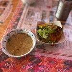 インド・ネパールレストラン Tara - サラダとスープ　ドレッシング美味しい