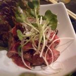 縁家 - 2013.11. 黒毛和牛もも炙り焼き塩ダレユッケ風