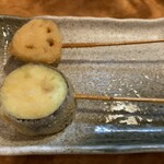 串揚げ 旬の一品  丸幸 - れんこん、ナス