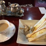 珈琲館 滴 - 卵とチーズのホットサンド700+コーヒー浅煎り250