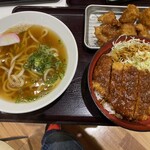 てんてん アピタ千代田橋店 - 味噌かつ丼麺セットうどんと唐揚げダブル