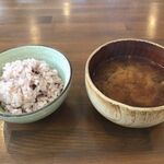 sorami cafe - 黒米ごはん ＆ お味噌汁