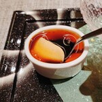 日本料理 酔雅 - お食事後に出るきな粉を混ぜこんだ、ミルクプリンのデザートです。