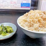 みずさわ屋 - セットの肉ごはんとおしんこ