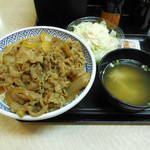 Yoshinoya - ...「牛丼 大盛（440円）+Aセット/ポテトサラダ・みそ汁セット（150円）」、やはり牛丼が一番！！