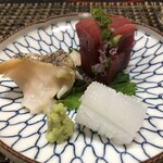 日本料理 四幸 - 【造里3】ツブ貝、本鮪、アオリイカ