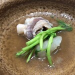 日本料理 四幸 - 【煮物】猪肉と聖護院蕪の炊き合わせ