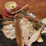 228104243 - ズワイ蟹炭火焼き&茶碗蒸し