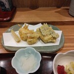 天ぷら 日本料理 あら川 - 白子と何だったか忘れましたの天ぷら