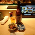 Kiduna Sushi - ビールとおとおし