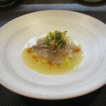 小菜一碟 - 飛騨牛ロースしゃぶしゃぶ こく旨白湯仕立て：飛騨牛の蕩けるようなロースしゃぶしゃぶに まさにこく旨の白湯餡がタラァ～リとかけられています。