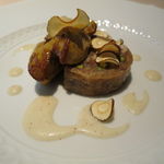 フォリオリーナ・デッラ・ポルタ・フォルトゥーナ - 野生の雉と伊・シチリア産の生のピスタチオのガランティーナ、鴨のフォアグラ添え2