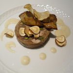 フォリオリーナ・デッラ・ポルタ・フォルトゥーナ - 野生の雉と伊・シチリア産の生のピスタチオのガランティーナ、鴨のフォアグラ添え1