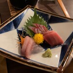 Tachibanaya - お造り　マグロ、鯛、ブリ