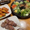 Yakitori Torisuke - とりすけサラダ、カマンベールフライ、レバー2本、ハツ