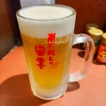 炭火焼とり 安喜 - 生ビール