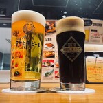 Tokyo Station Beer Stand - マルエフ750円+TOKYO隅田川ブルーイングビタースイート780円