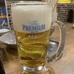 屋台屋 博多劇場 - 「ビール中ジョッキ」通常価格 638円（税込）の「宴〈香る〉エール PREMIUM MALT'S」を、「飲み放題」で、何と、13杯 も戴いてしまったのであった。