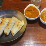 Soul Food India - チキンカリー、ハニーチキンカリー、ガーリックチーズナン ♪