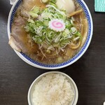 Chuuka Soba Fujita - 中華そば、煮卵(追加)、小ライス。