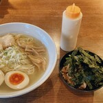 らーめん志士 - 料理写真:味玉塩ラーメン➕チャーシュー丼（プチ）