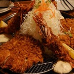 Fuji Katsu - 特ロースカツと3種盛り（ご飯とお味噌汁追加）