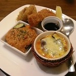 Kitchen Nakashima - Aセット（ハンバーグストロガノフ＋ヒレとんかつ＋カキフライ＋ミートナスグラタン）