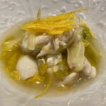 奈良 而今 - 菊芋とオレンジ白菜の餡掛け