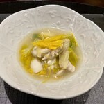 奈良 而今 - 菊芋とオレンジ白菜の餡掛け