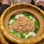 奈良 而今 - 飯物 根芹と縮緬山椒の炊き込みご飯