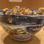 之村 - ご飯少なめでも、「かき揚げ」がこんもり